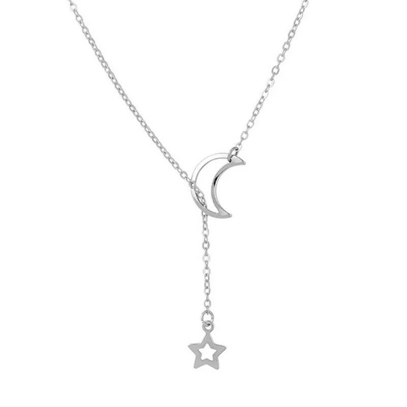 Colar Luna, com Pingente Lua e Estrela